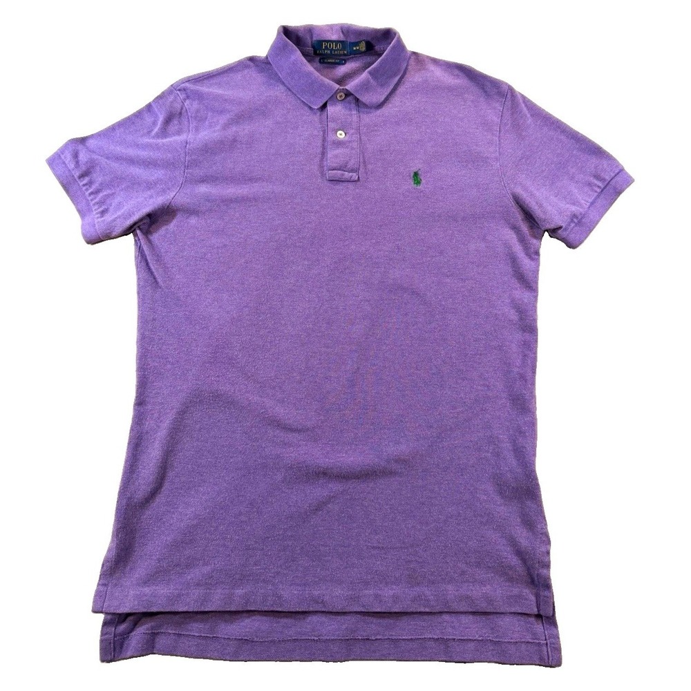 Polo Ralph Lauren Classic Fit Men's M Purple Short Sleeve Polo Solid Logo